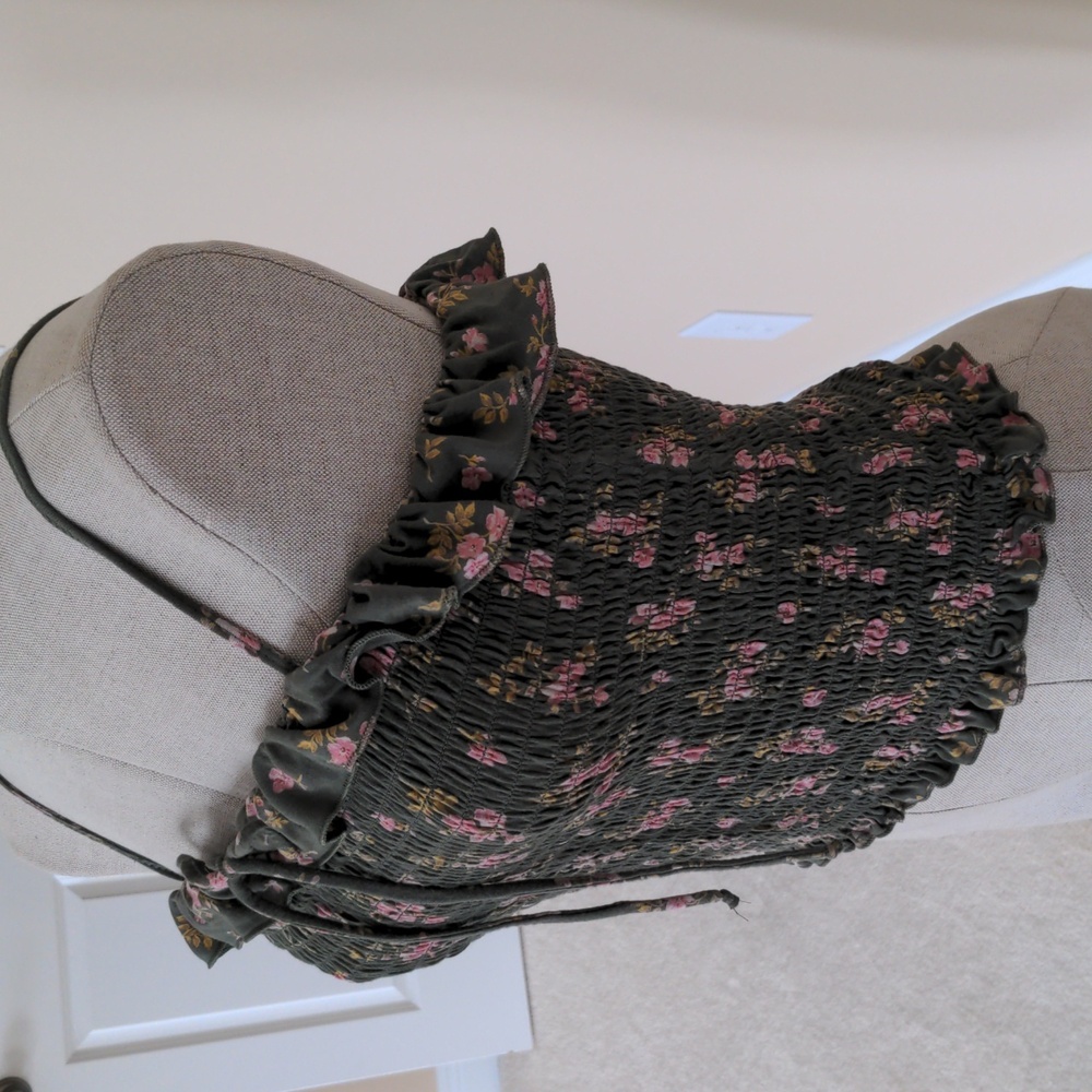 American Eagle Outfitters top Milkmaid smocked bandeau Crop Nap